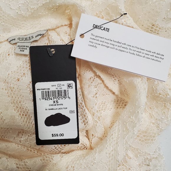 GUESS Cream White Sleeveless Gamilla Lace Top - Picture 10 of 13